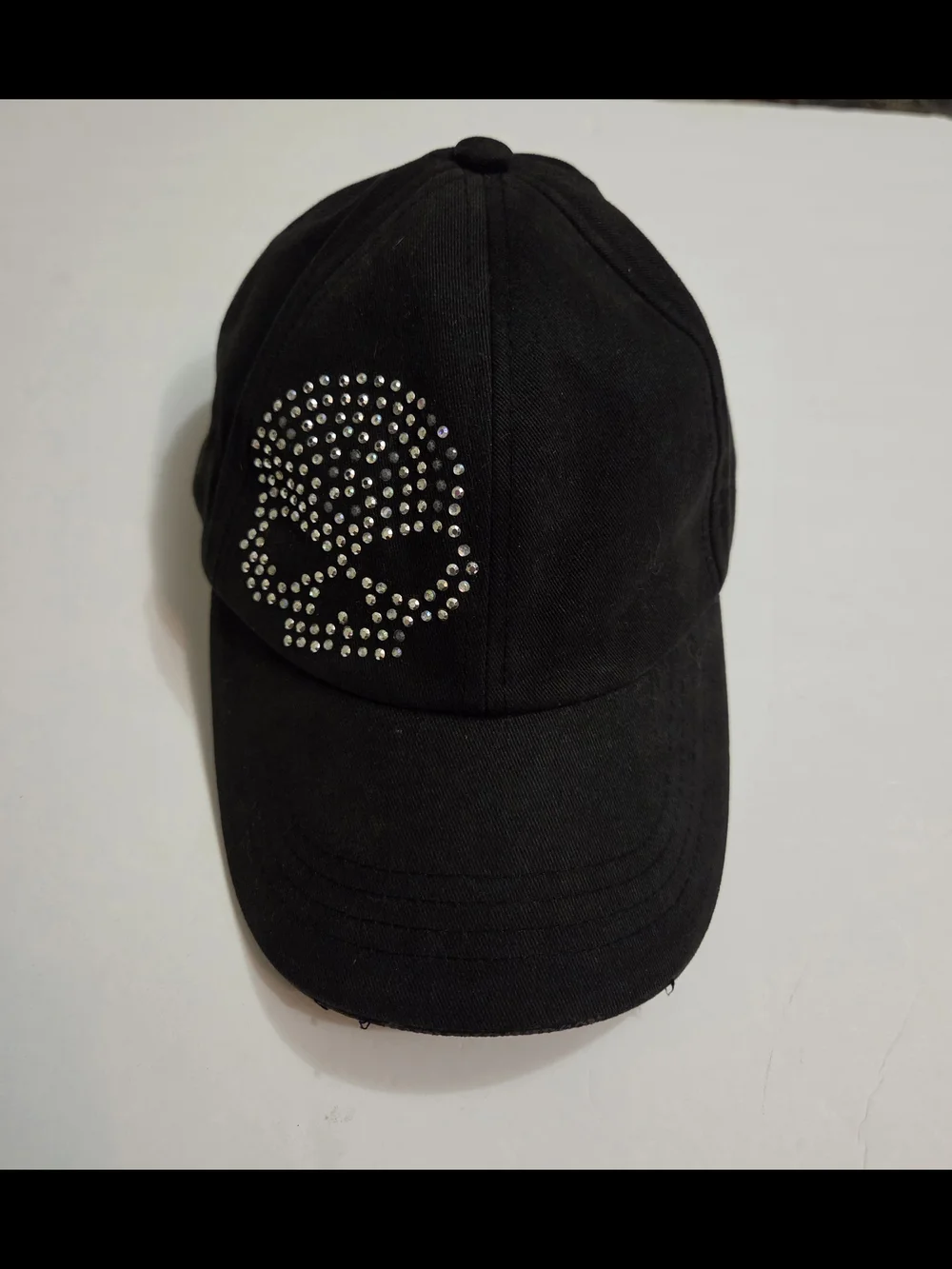Harley-Davidson Cap Hat Womens One Size Black Rhinestone Skull